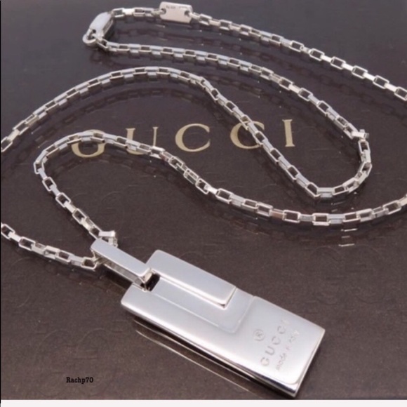 Gucci Jewelry - New Authentic Gucci Trademark Bar Necklace 20"